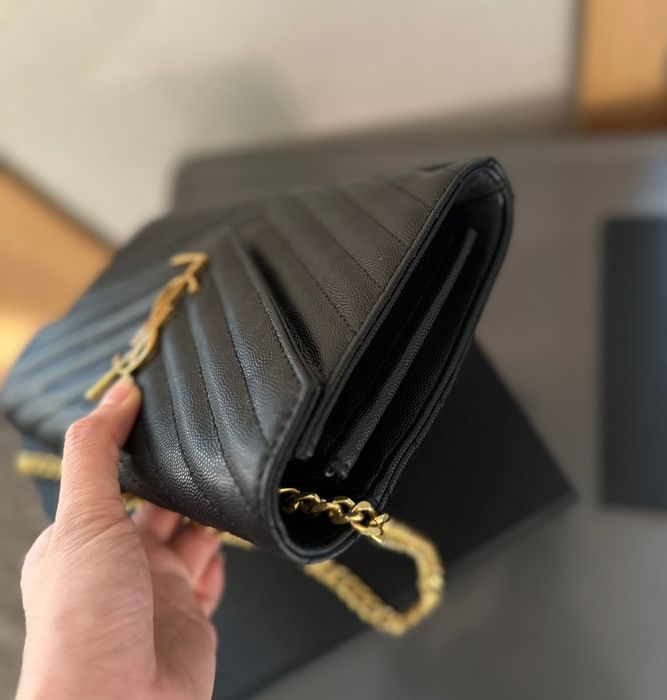 Клатч сумка YSL Saint Laurent WOC | золото, срібло, чорна