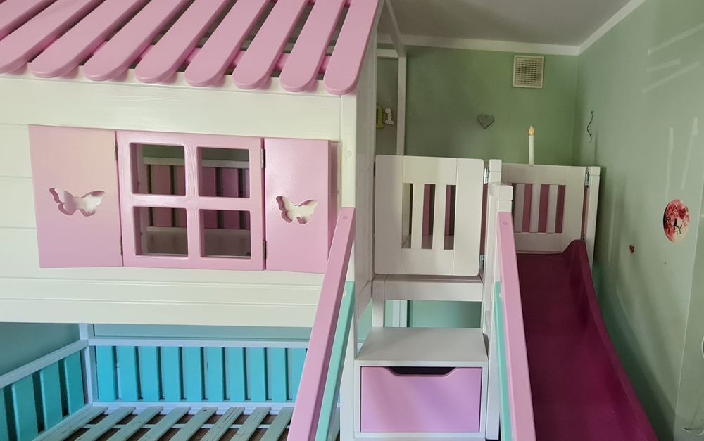 Łóżko piętrowe drewniane 120x180