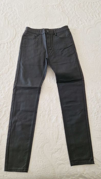 Calças pretas High Waist, Stradivarius, tamanho 38