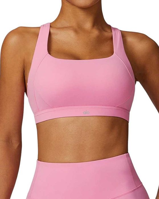 Топ спортивний Alo Yoga Airlift Suit Up Sports Bra Pink