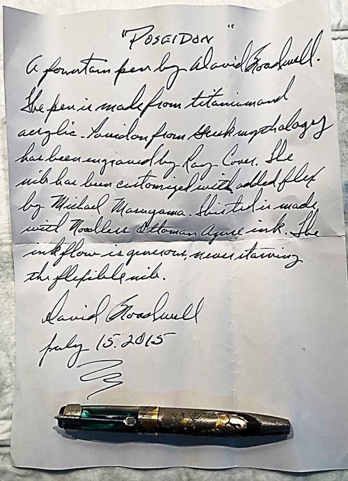 Caneta tinta permanente,"custom made" Poseidon ouro 18K e titânio