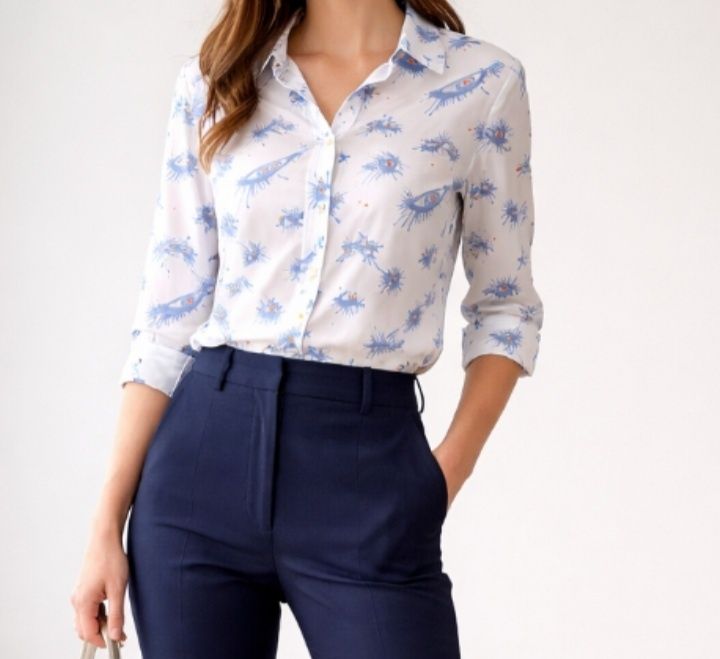 Damska jedwabna koszula „Eye Print” Hugo Boss rozmiar 38 40