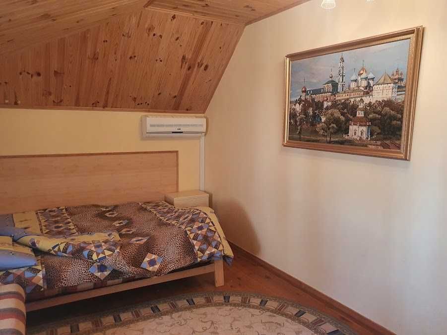 Подобова оренда сучасного будинку на березі Дніпра в сосновому лісі.