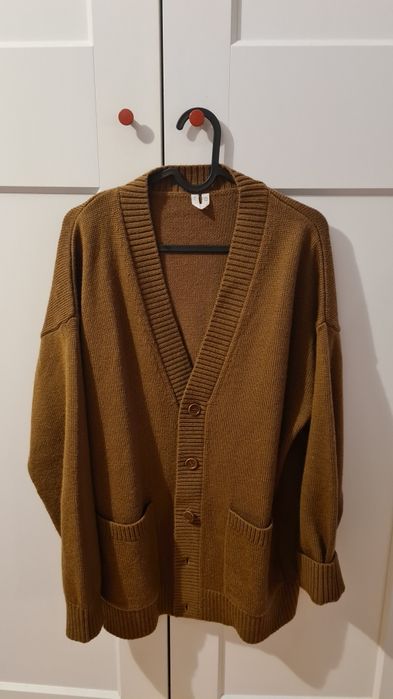 Kardigan ARKET oversize brązowy wełna