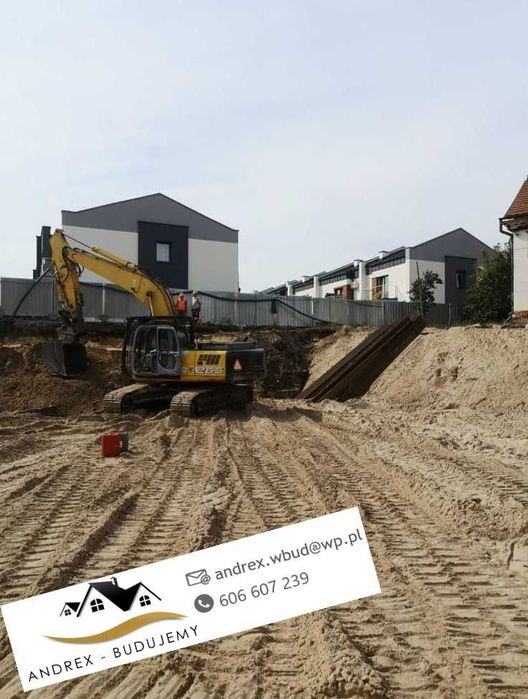 koparka minikoparka koparko ładowarka oczyszczalnia przydomowa żwir