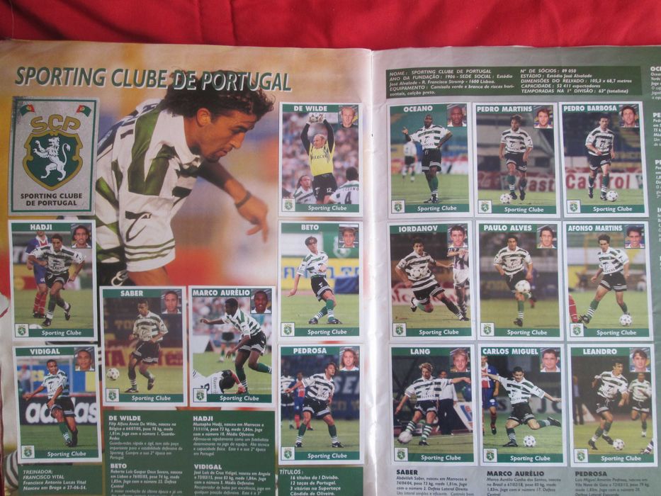 Caderneta completa de cromos Panini do campeonato português 97/98