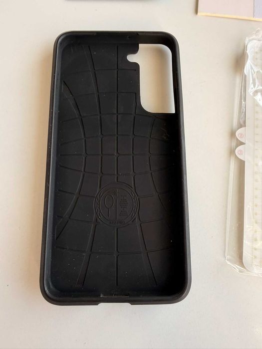 Etui Samsung S22+ ze schowkiem na karty + folia ,czarne + GRATIS