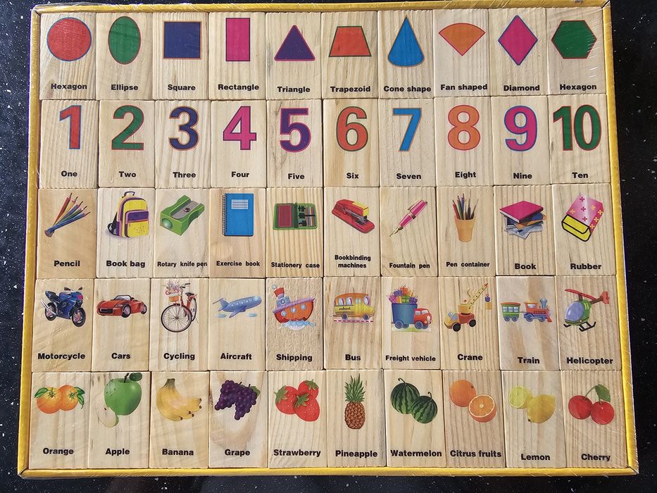 NOWE drewniane domino puzzle układanka super wykonanie