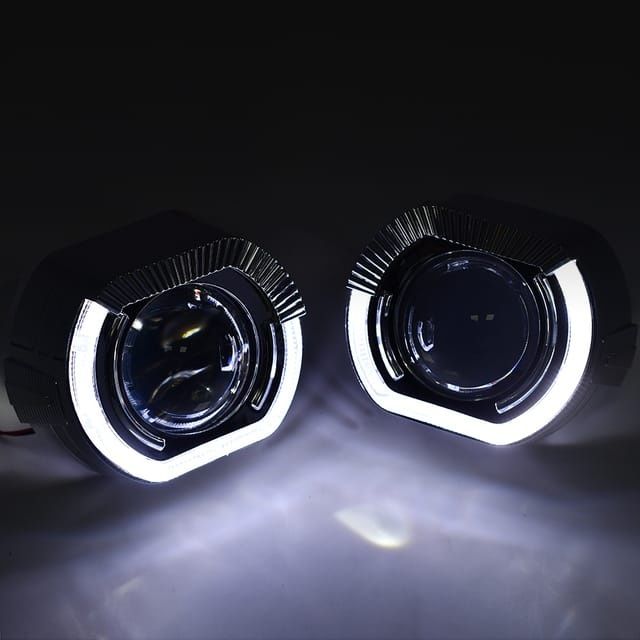 Би-лед Светодиодные линзы Bi-LED H4-H7 "2.5" 6000К 45-52Вт.