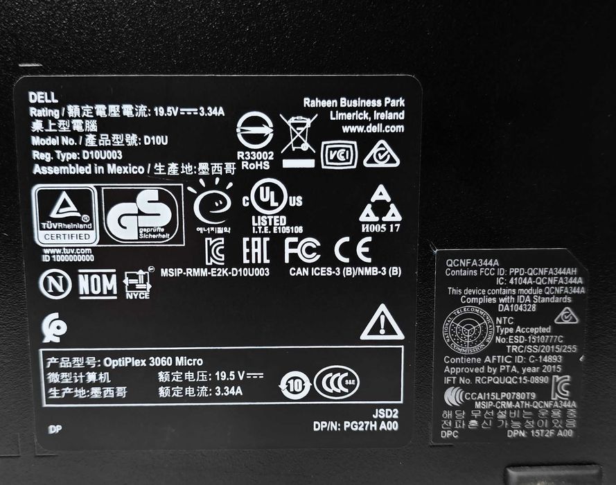 Комп'ютери Dell Optiplex 3060 Micro i5-8500t 8/256Gb Гарантія 12 міс