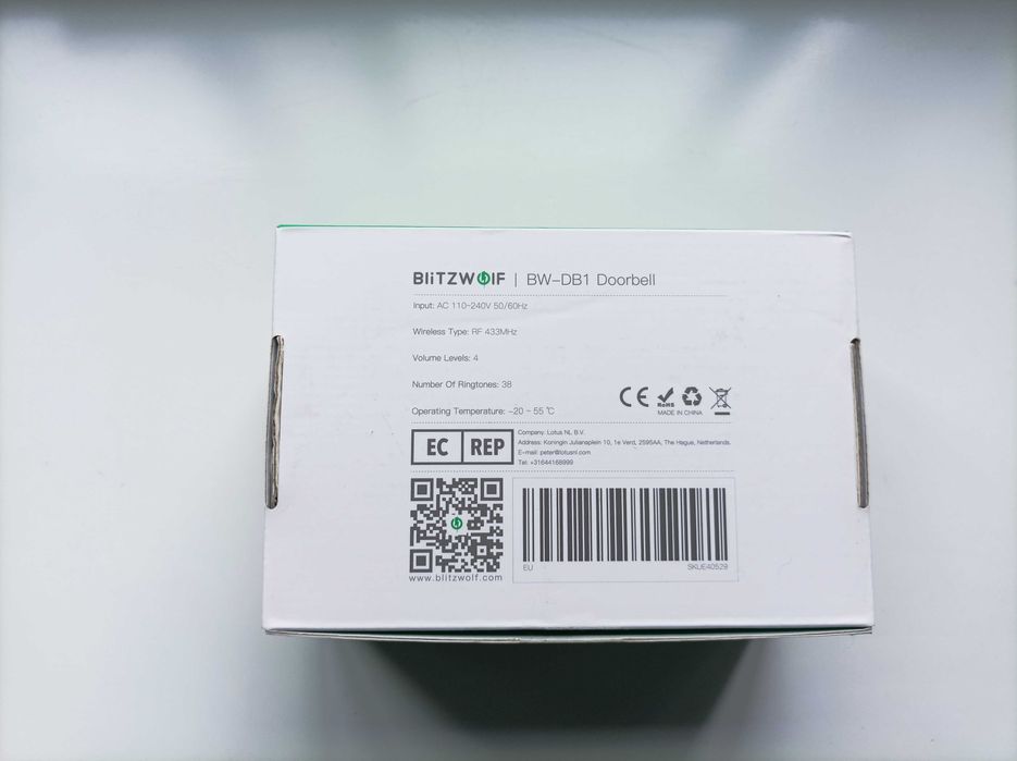 Campainha Blitzwolf BW DB1 - Sem fios e Sem pilhas!
