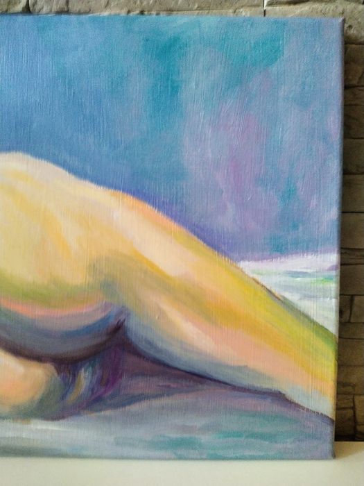 Akt olej na płótnie, 25 x 35 cm