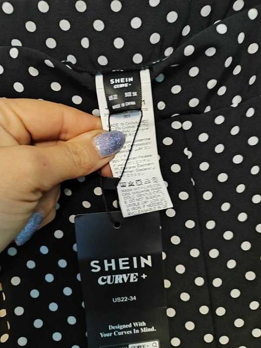 Shein spódnica spodnie szerokie grochy 50