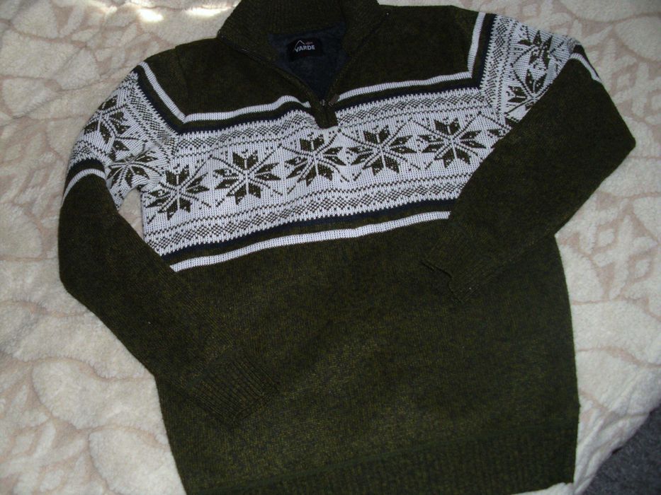 sweter Norweski VARDE roz L ciepły z podszewka futerkową na ok 175-180 cm