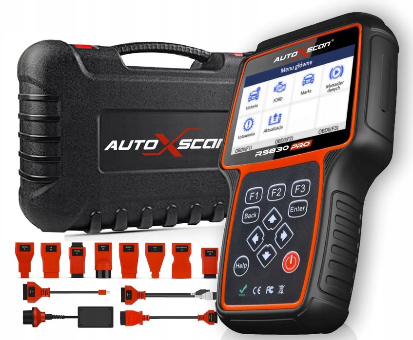 PROFESJONALNY TESTER DIAGNOSTYCZNY OBD2 AutoXscan RS830 PRO FULL + ADPATERY