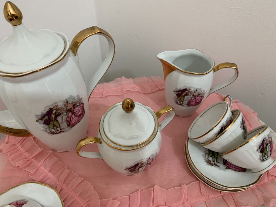 Serviço de chá, vintage, porcelana antiga COIMBRA.