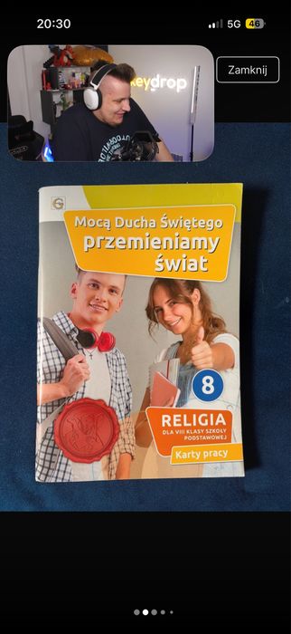 Zestaw karty pracy i podręcznik do religii klasa 8