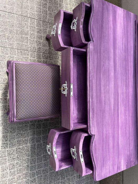 Conjunto com Toucador antigo restaurado Alfazema