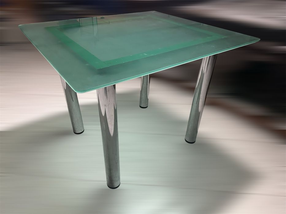 Conjunto 2 mesas de vidro fosco verde 230x90 e 100x90