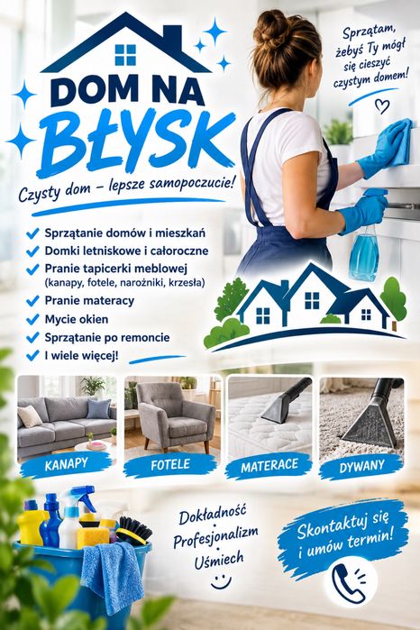 Sprzątanie domków,domów , mieszkań