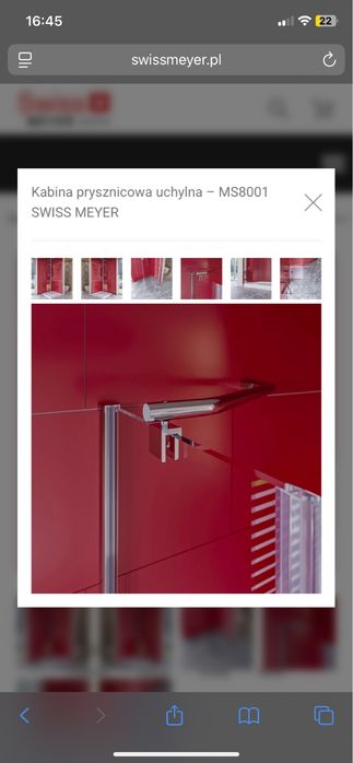 Nowa scianka kabiny prysznicowej Swiss Meyer 90x190 cm chrom