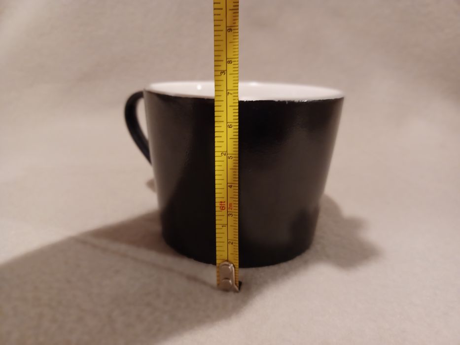 Filiżanka ceramiczna abstrakcja żółta brazowa