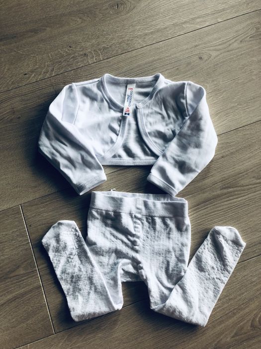 Chrzest - Sukienka, rajstopy, bolerko, ubranko, zestaw do chrztu 68