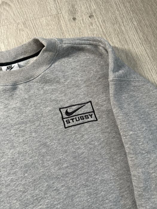Nike X Stussy Crew Grey Sweatshirt / Свитшот Найк Стусси Серый Nike x Stüssy