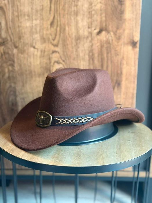 Kapelusz kowbojski brązowy w stylu western country boho wild west