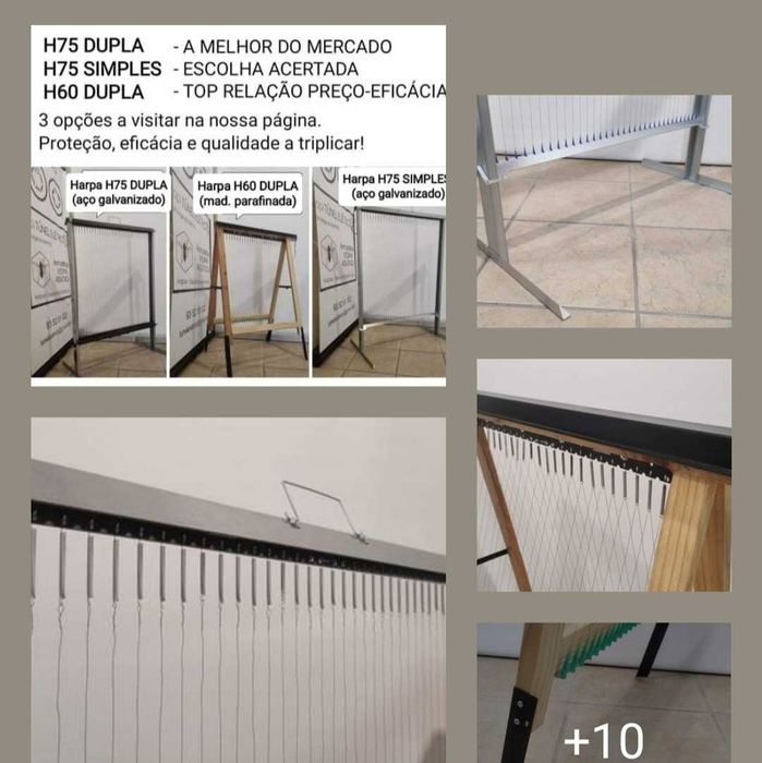 Placas réguas elétricas para harpas, molas inox, isoladores, rede