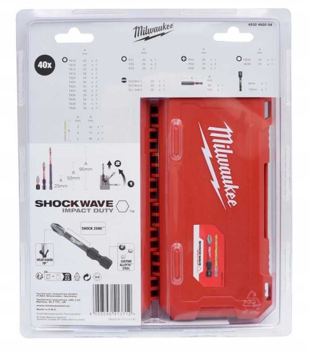 Набір біт MILWAUKEE SHOCKWAVE 40шт Impact Duty 1/4