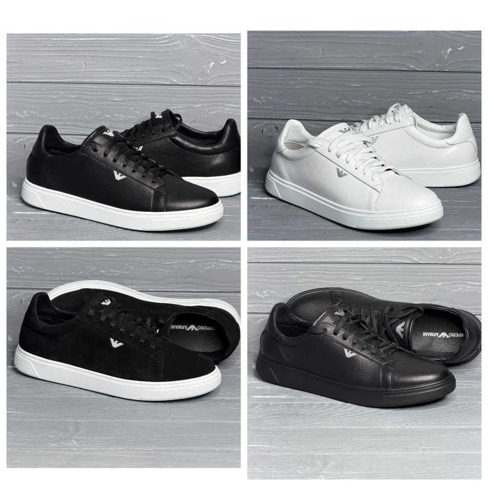 Мужские кожаные замшевые черные синие белые базовые кеды кроссовки!!!