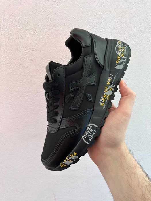 Premiata mick оригинал мужские кроссовки новые черные натуральная кожа