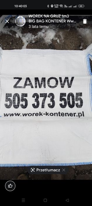 Gruz wywóz gruzu pojemnik na Gruz Big Bag 1m3