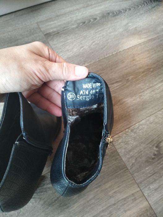 Botki damskie granatowe lekkie ocieplenie 39