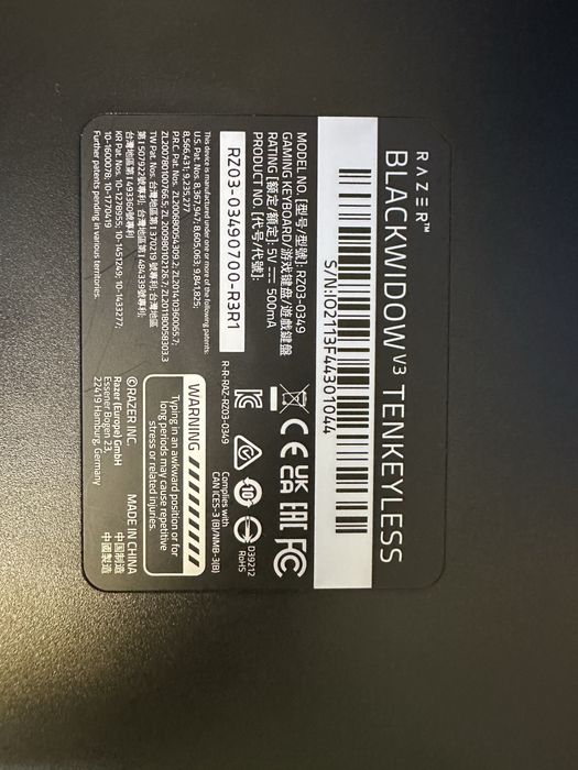 Клавіатура Razer Blackwidow v3 TKL