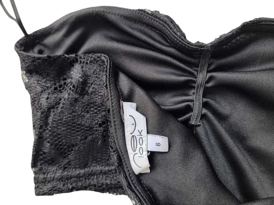 Czarny koronkowy top bandeau 34,XS New Look