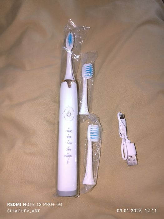 Ультразвукова електрична зубна щітка Tongwode біла