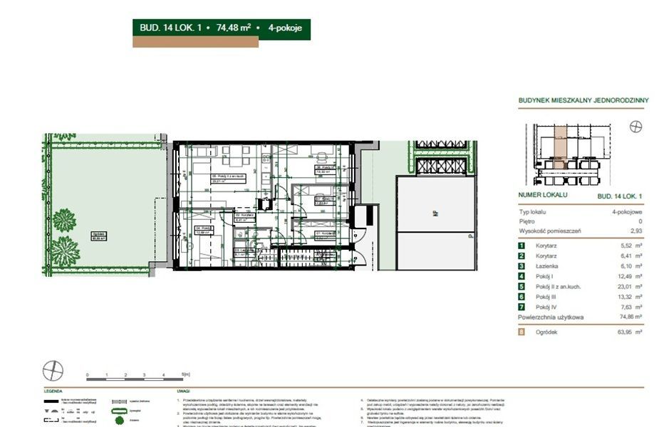 4 pokoje | 74 m² | ogród 64m ² | Standard Premium| Bez prowizji i pcc