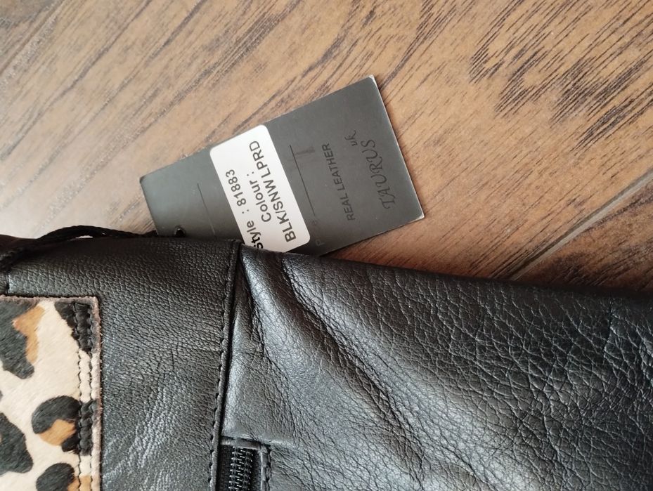 TAURUS torebka listonoszka skóra naturalna z włosiem animal print