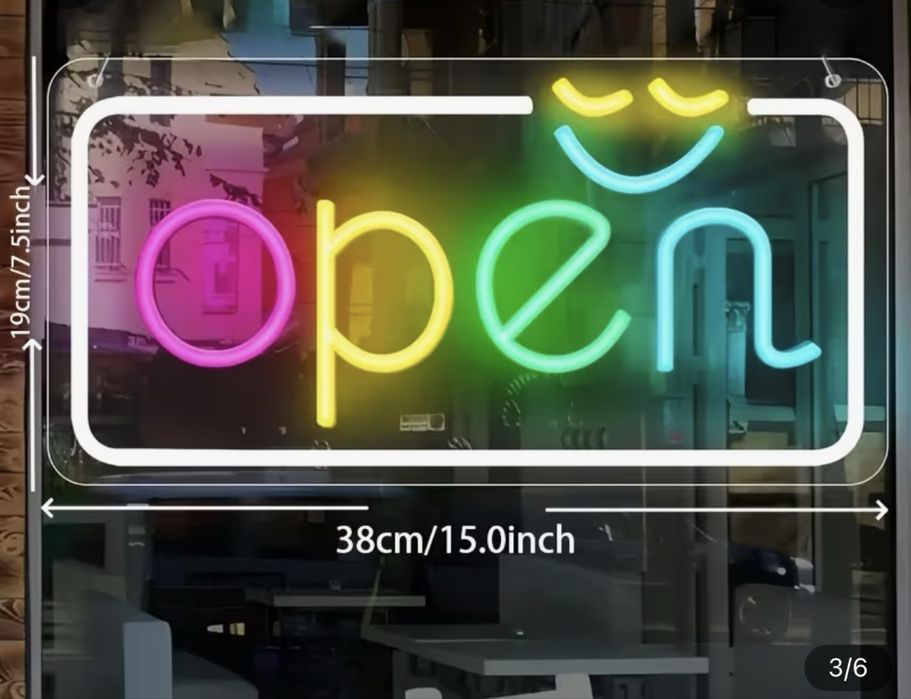 Велика неонов вивіска open,welkome,відчинено,неоновий знак,LED вивіска
