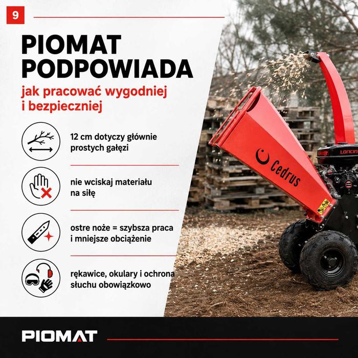 Cedrus RB03 Rozdrabniacz spalinowy do gałęzi 12 cm Loncin 9 kW