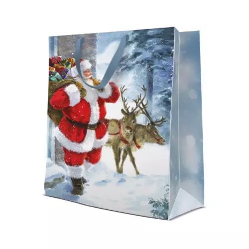 Torebka prezentowa Mikołaj nadchodzi, bardzo duża. PAW