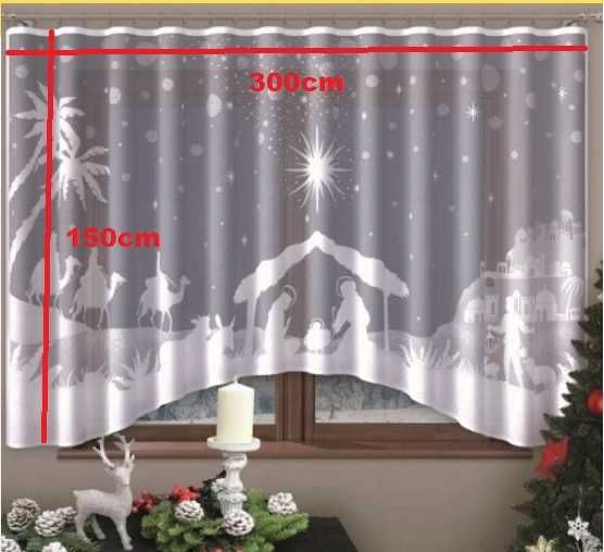 firanka szopka na firance 300 x 150