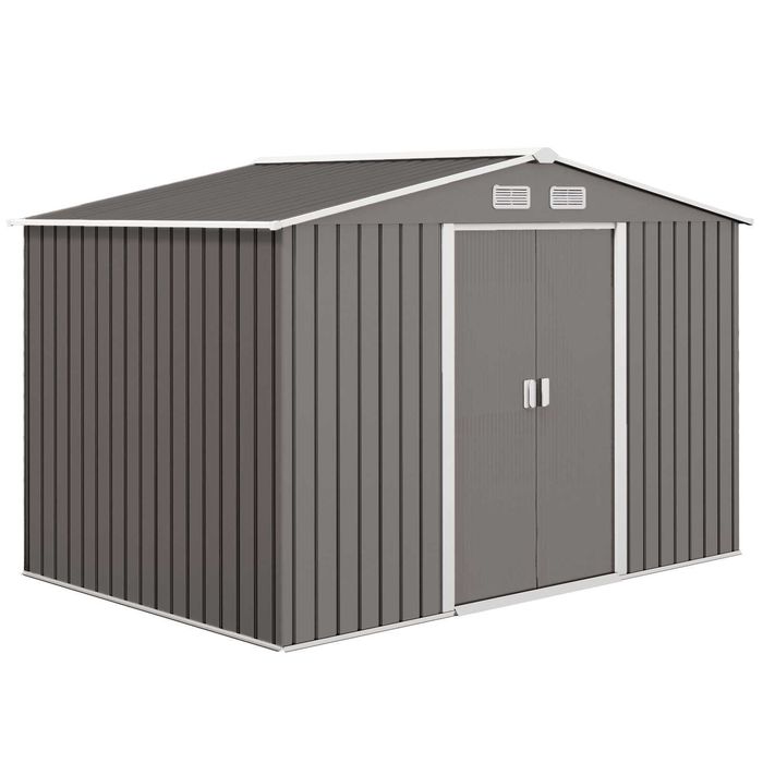 Abrigo exterior cinza 277x195x192cm com base incluída