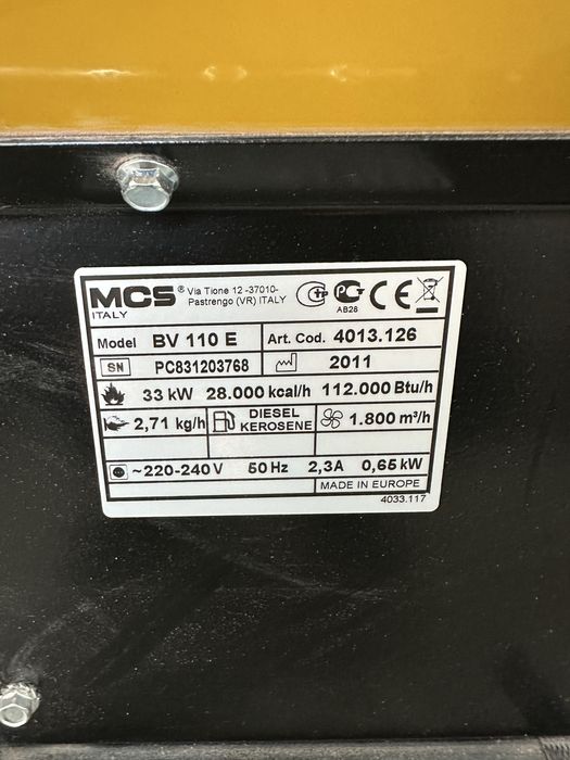 Тепловая пушка дизельная Master mks bv 110 e