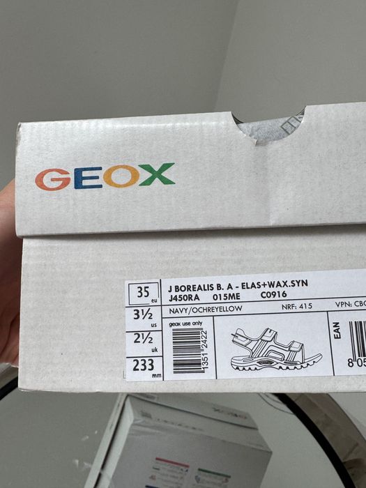 Детские качественные босоножки на липучках Geox 35р