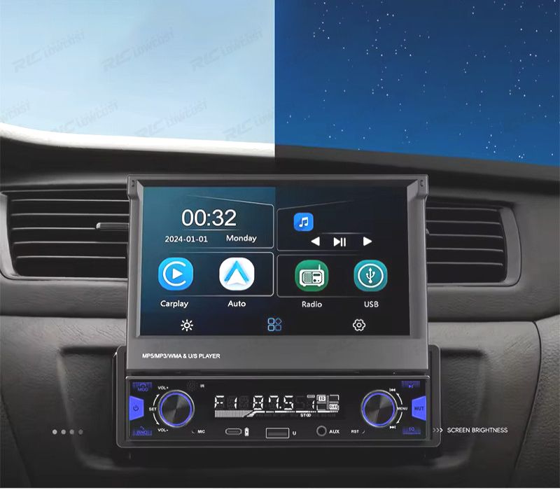 RÁDIO MULTIMÉDIA UNIVERSAL 1 DIN 7" CARPLAY / ANDROID 13 AUTO
