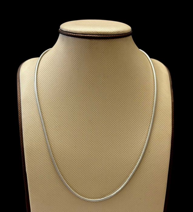 Śliczny srebrny łańcuszek żmijka 50cm Ag925