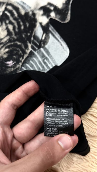 Чёрная футболка amiri dog made in USA амири xl